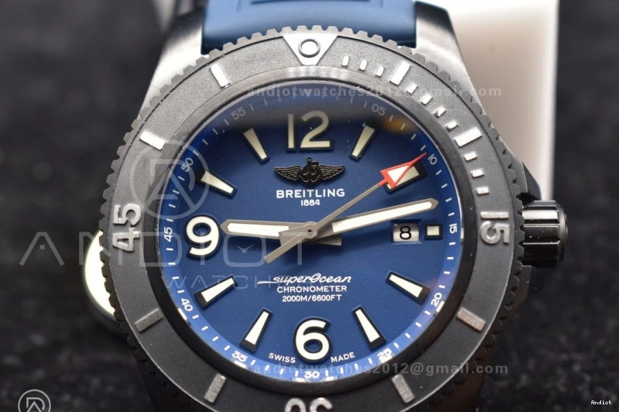 Bezel Blue On Dial A2824 1:1 Best Superocean Edition Black Black Automatic TF Strap Rubber 44 0329